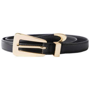 Mint Velvet Black Leather Thin Buckle Belt